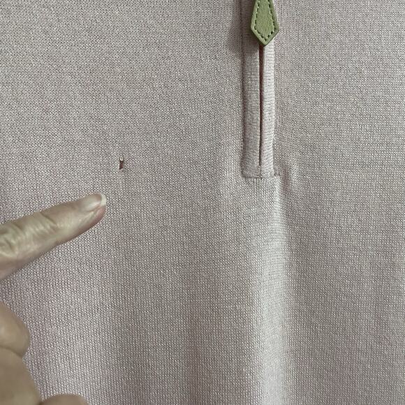 Neiman Marcus Womens XXL Silk Cashmere Mock Neck Sweater Pink 1/4 Zip Long Slv - Picture 4 of 10